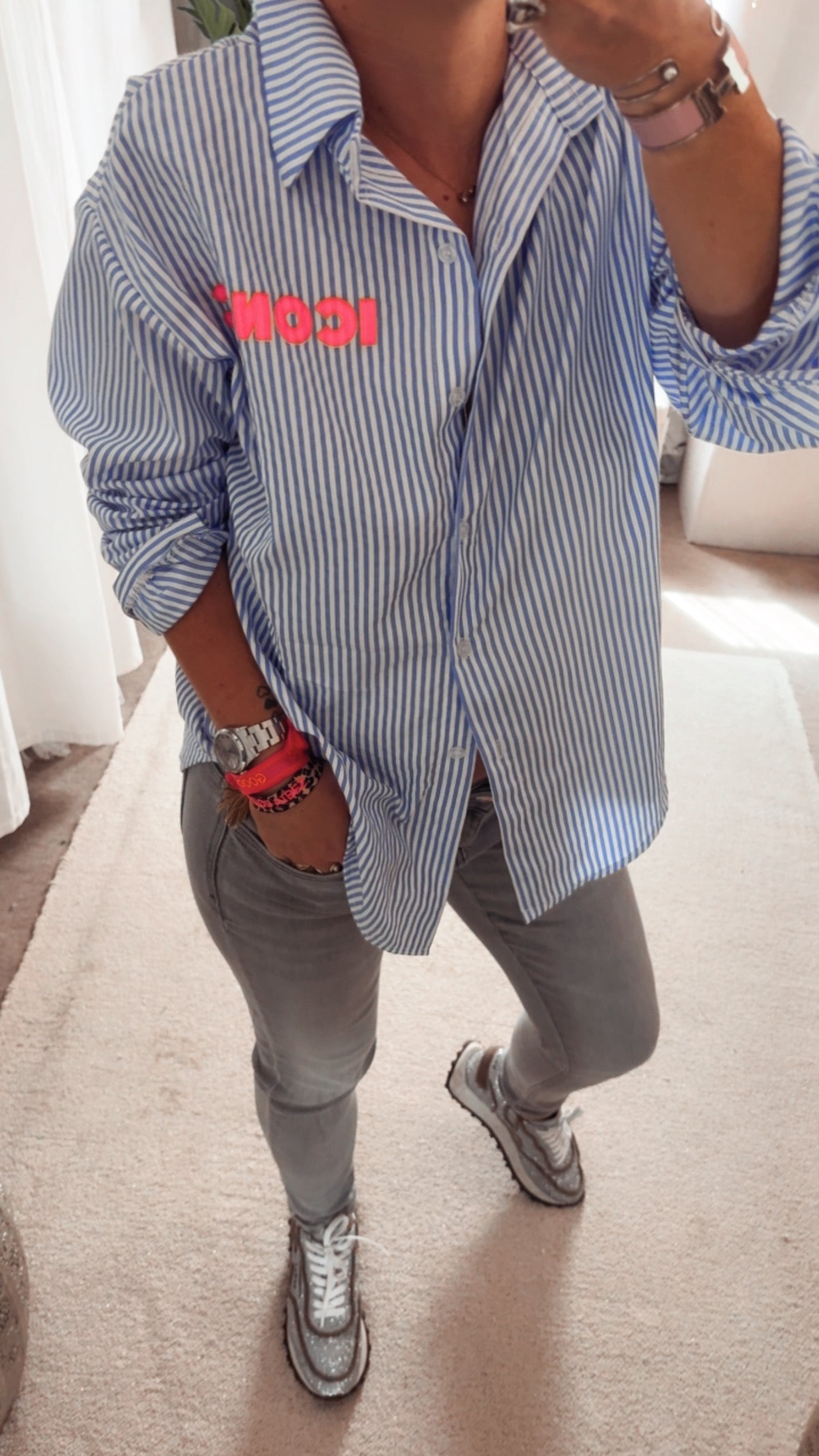 Chemise rayée femme ICONIC – Chemise tendance casual chic