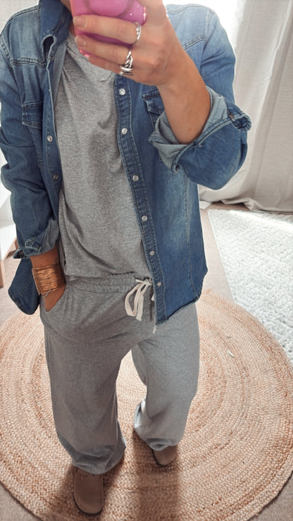 T-shirt et pantalon Kaki ,Gris et Noir