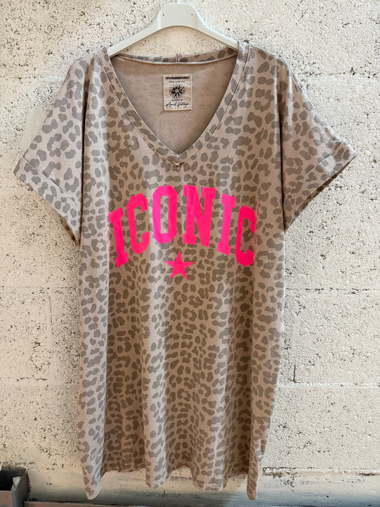 Robe tee shirt léopard femme ICONIC robe casual tendance été