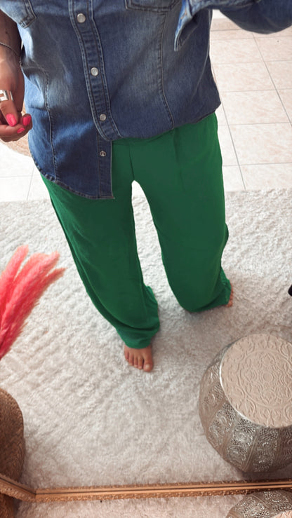 Pantalon vert Gucci et fuchsia