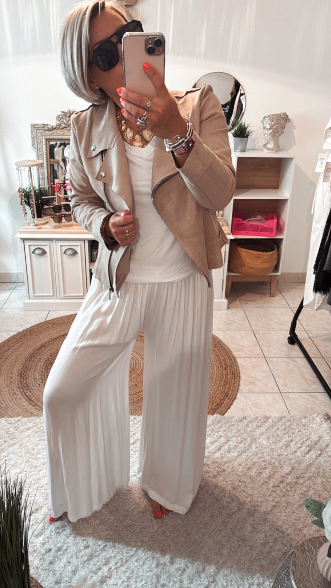 Perfecto Vestes Suédine WENDY - BEIGE