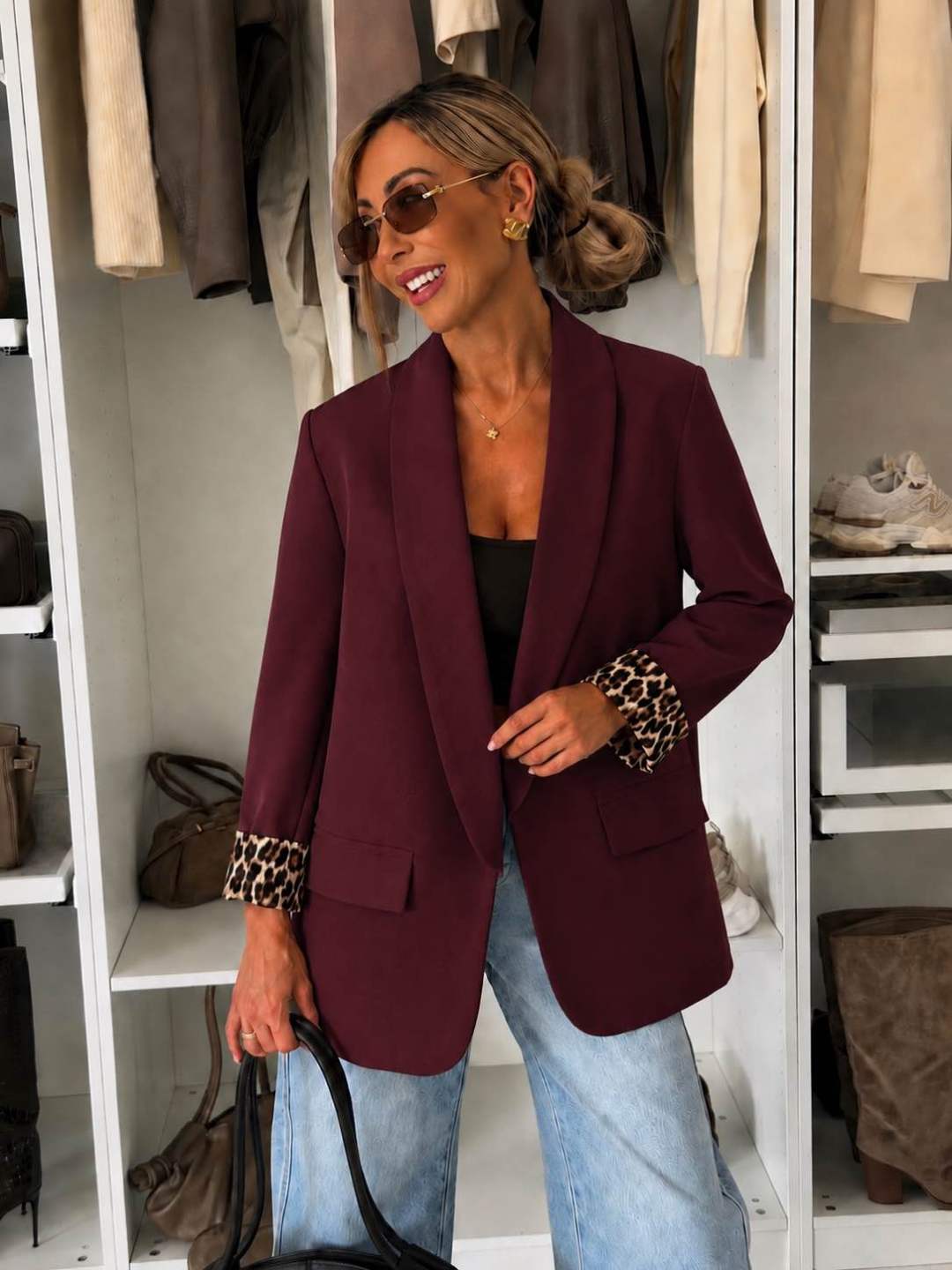 Blazer Léopard aux Poignets