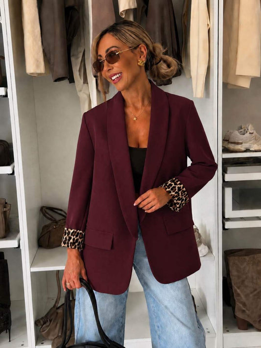 Blazer Léopard aux Poignets