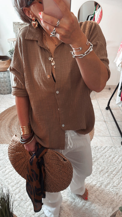 Chemise Gaze de Coton MIMI 2 plus ajusté - DISPO en PLUSIEURS COULEURS 👇🏼