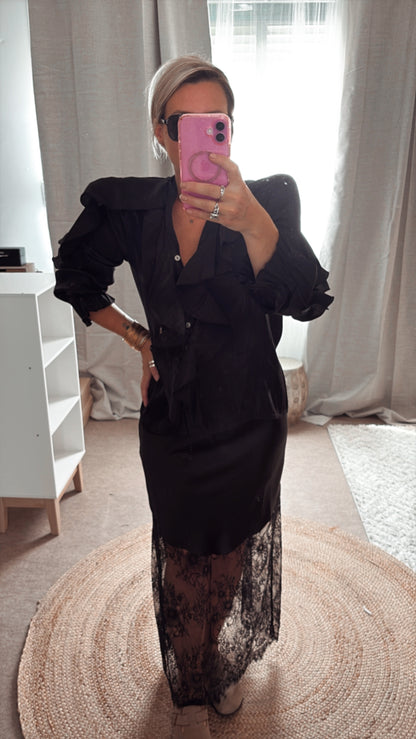 Jupe Satine dentelle ANGELIQUE - NOIR