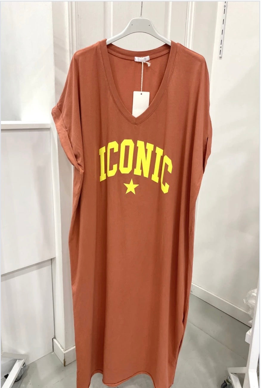 Robe tee shirt ICONIC femme robe longue casual chic tendance