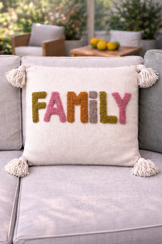 Coussins décoratifs bohème chic Family 🤍