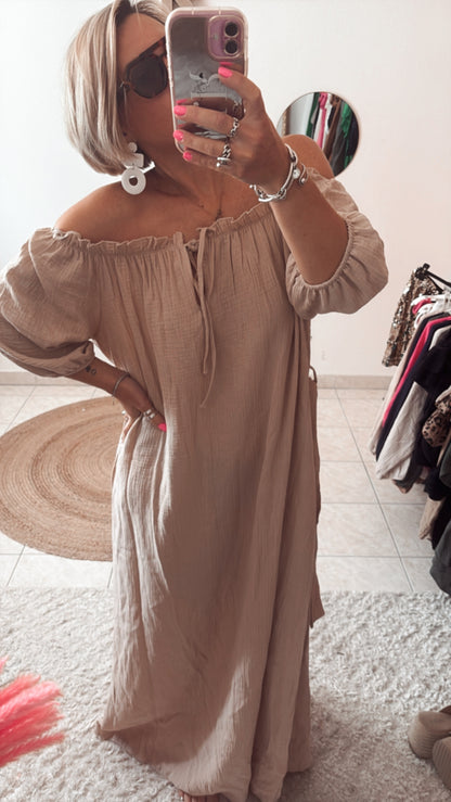 Robe épaule dénudé bohème DISPO en PLUSIEURS COULEURS 👇🏼