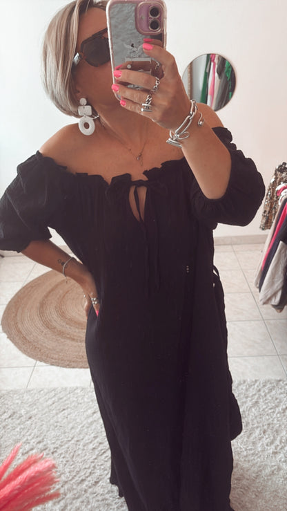 Robe épaule dénudé bohème DISPO en PLUSIEURS COULEURS 👇🏼