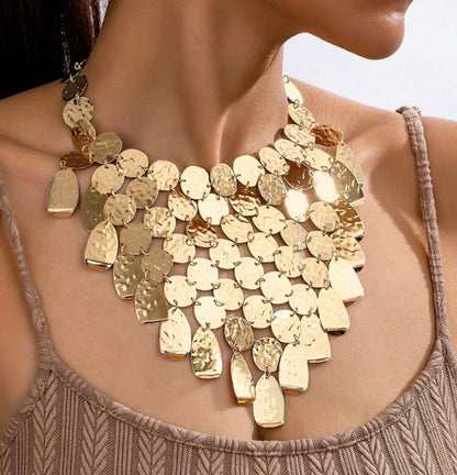 collier plastron doré femme bohème chic