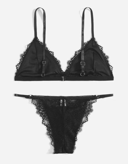 Ensemble SÉDUCTION haut et bas dentelle - NOIR & BLANC