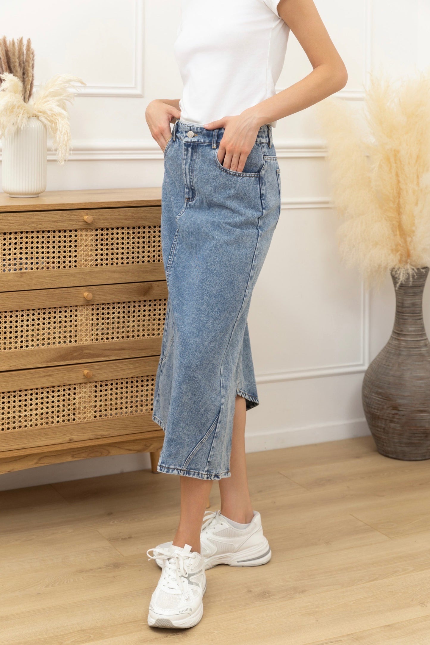 Jupes en jeans Noir ou Bleu