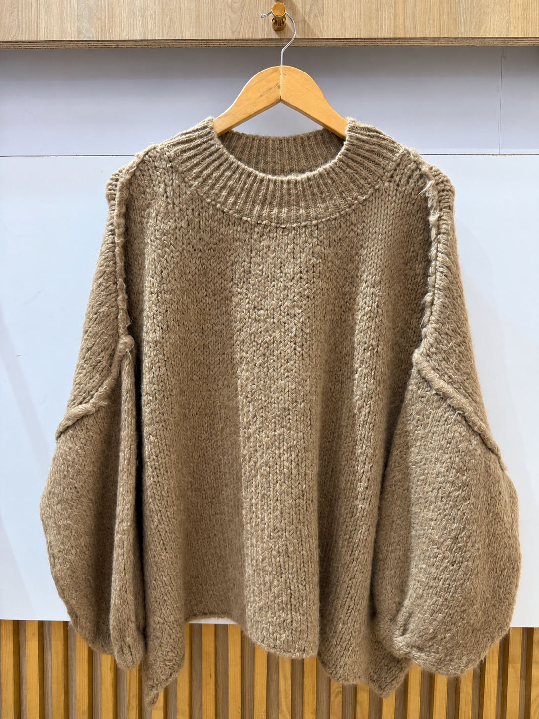 Pull Oversize en Maille Manches Ballon