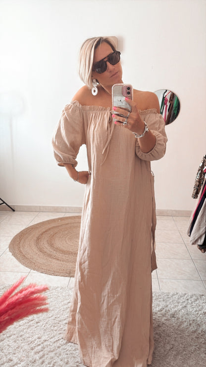 Robe épaule dénudé bohème DISPO en PLUSIEURS COULEURS 👇🏼