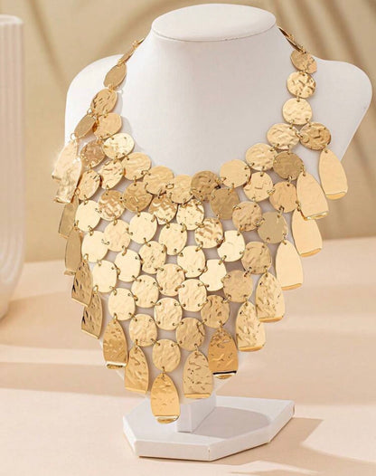 collier plastron doré femme bohème chic