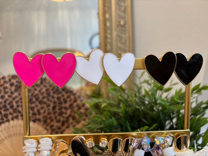 Boucles d’oreilles LOVE YOU -NOIR/ROSE & NOIR