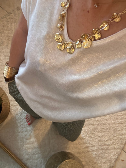 T-shirt JESSY -BLANC/ DORÉ