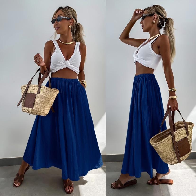 Jupe Longue Fluide Taille Unique Femme