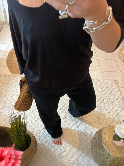 Pull Maille Col V Manche Longue En Modal CHARLENE - DISPO en PLUSIEURS COULEURS 👇🏼