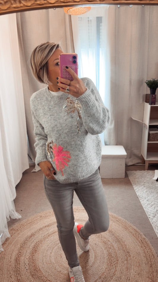 Pull sequin or/Argente rose