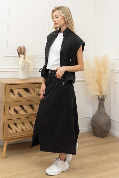 Jupes en jeans Noir ou Bleu