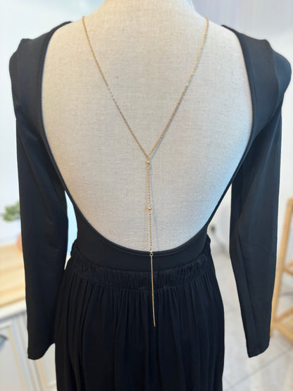 Body Dos nue top manches longues SABRINA - NOIR