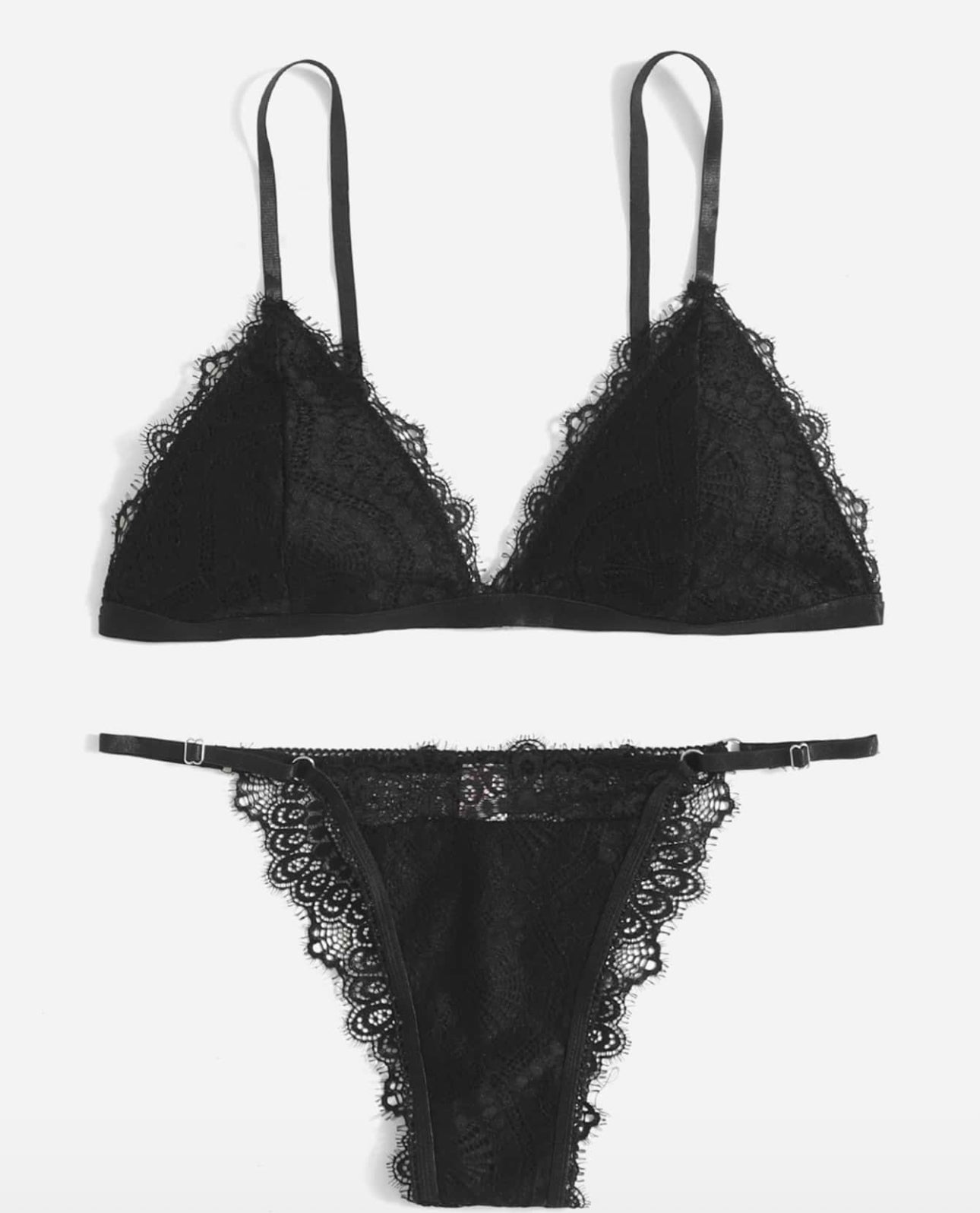 Ensemble SÉDUCTION haut et bas dentelle - NOIR & BLANC