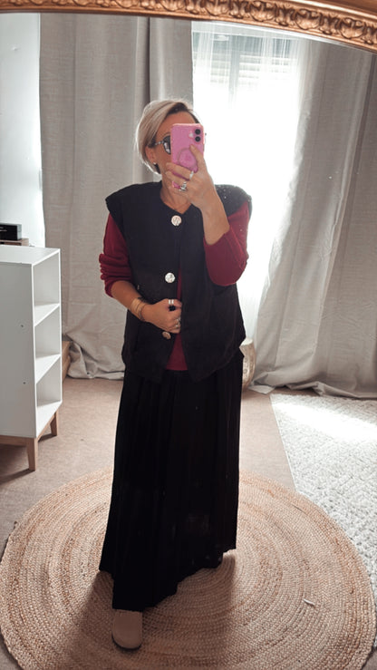 Gilet sans manches Beige, Camel, Noir et Bordeaux