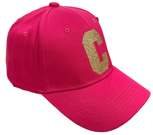 Casquette initiale “C” paillettes dorée