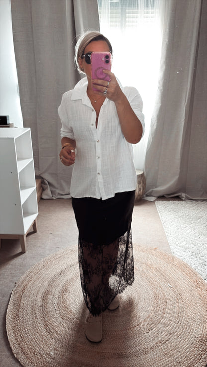 Jupe Satine dentelle ANGELIQUE - NOIR