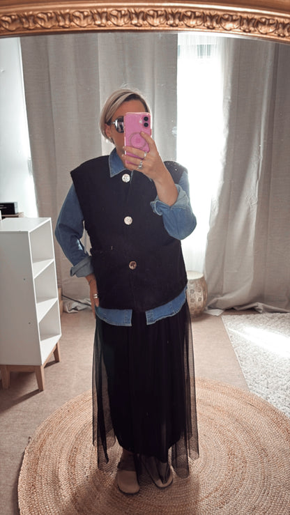 Gilet sans manches Beige, Camel, Noir et Bordeaux