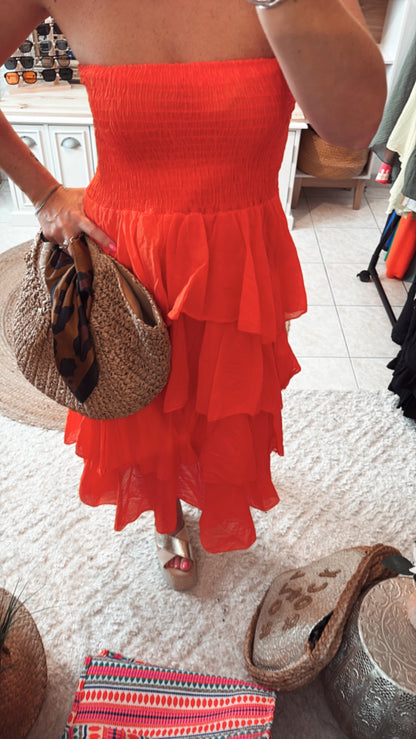 Robe bustier à volant DISPO en PLUSIEURS COULEURS 👇🏼