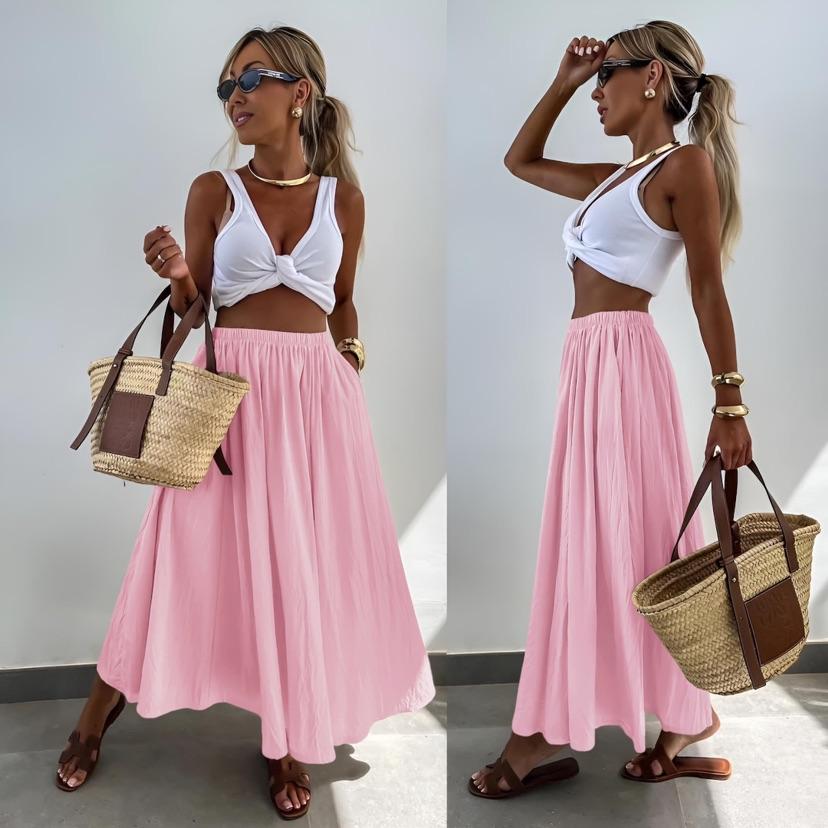 Jupe Longue Fluide Taille Unique Femme