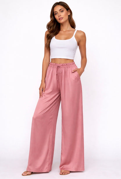 pantalon fluide femme viscose taille elastique coupe ample