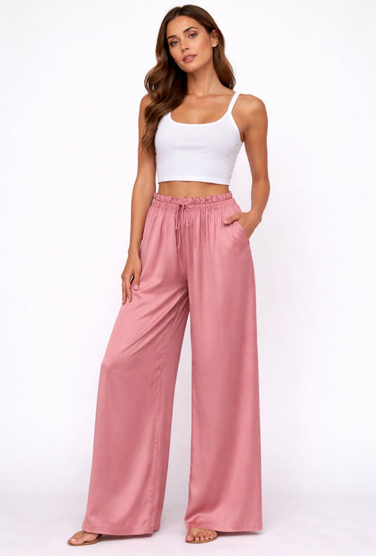 pantalon fluide femme viscose taille elastique coupe ample