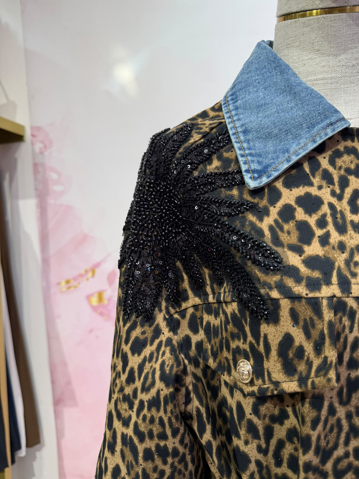 Veste / Trench matelassé Léopard Bijoux & Col Denim