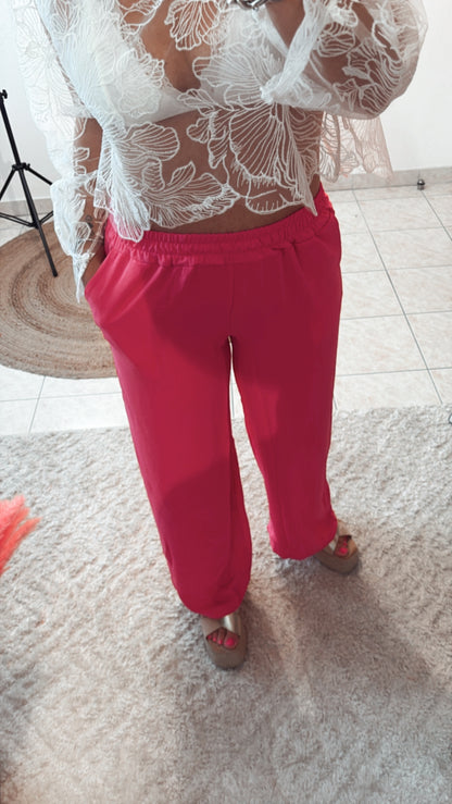 Pantalon vert Gucci et fuchsia