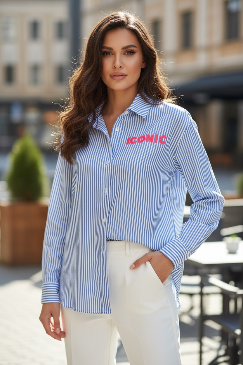 Chemise rayée femme ICONIC – Chemise tendance casual chic