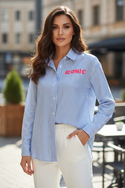 Chemise rayée femme ICONIC – Chemise tendance casual chic