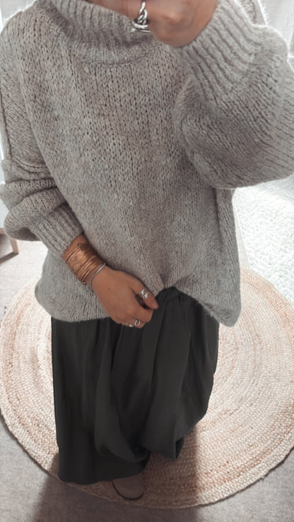 Pull en maille overzise beige, Noir, Bordeaux, kaki et gris