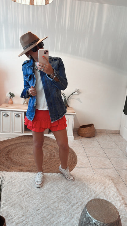 Jupe Short  gaze de coton dentelle JUIETTE -DISPO en PLUSIEURS COULEURS 👇🏼