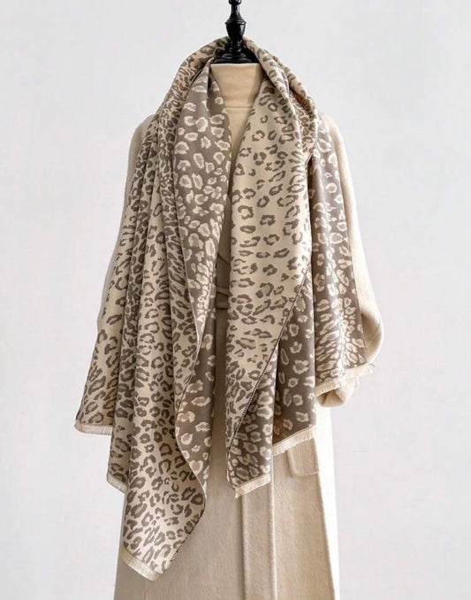 Écharpe Oversize Léopard Réversible