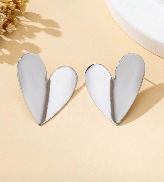 Boucles d’Oreilles Cœur argenté
