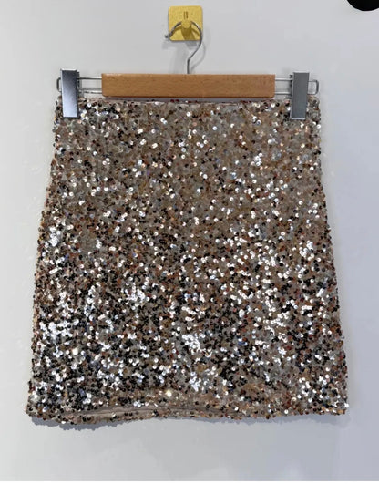 Jupe sequin or, Argent & Noir