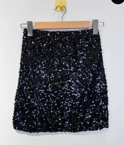 Jupe sequin or, Argent & Noir