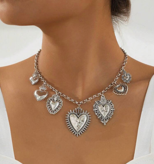 Collier Cœurs Argentés