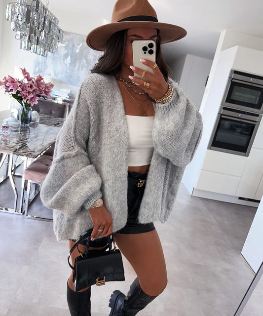 Gilet Long Oversize Manches Ballon