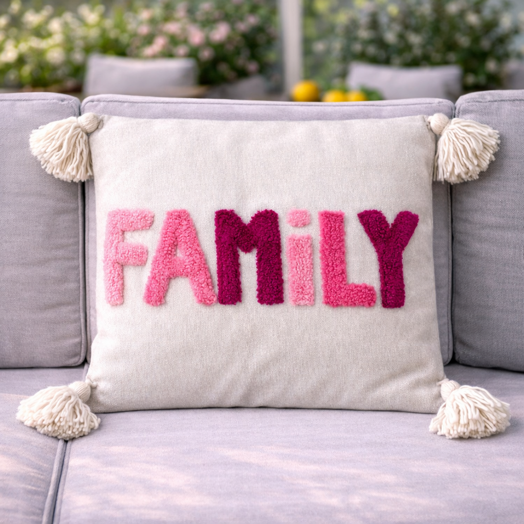 Coussins décoratifs bohème chic Family 🤍