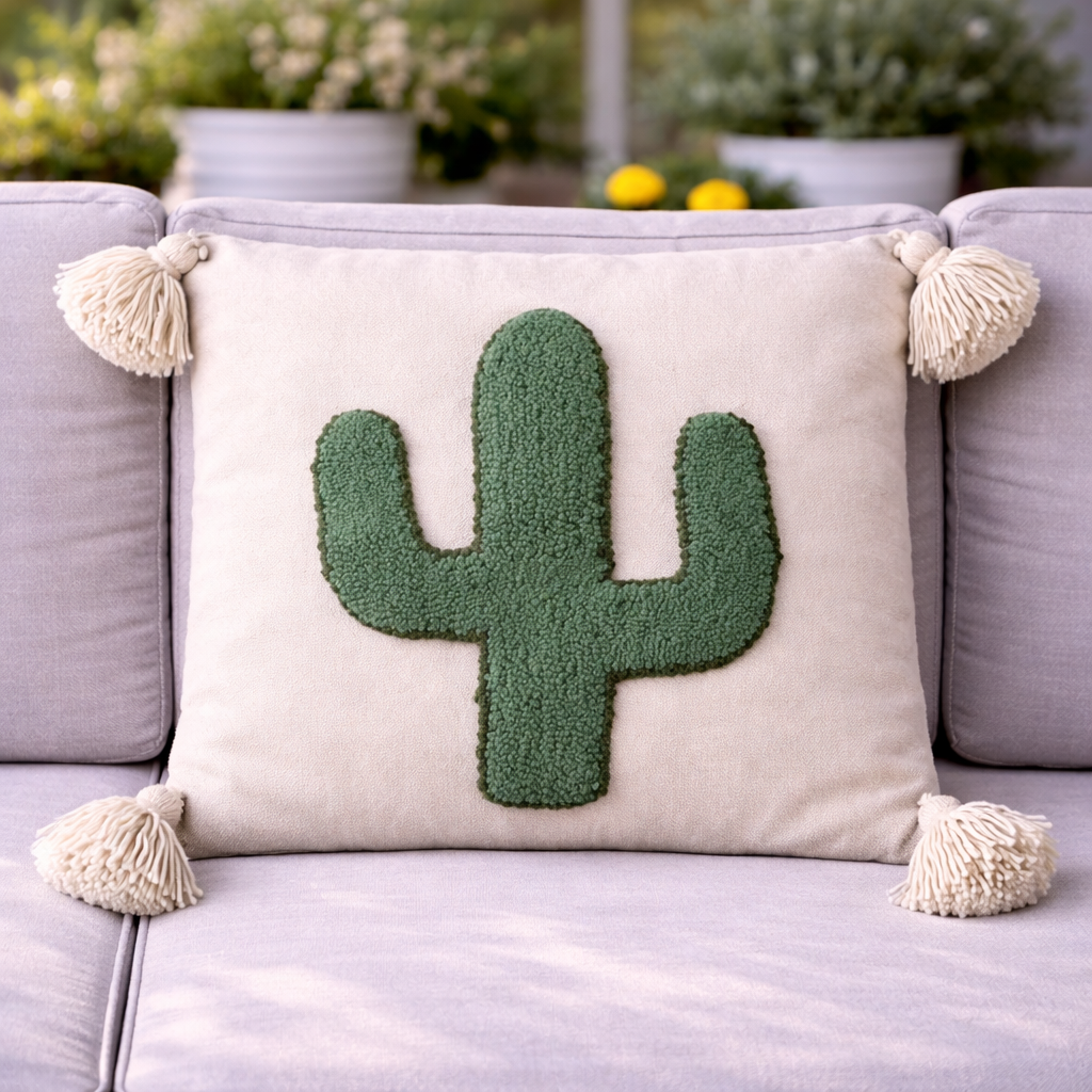 Coussins décoratifs bohème chic cactus 🌵