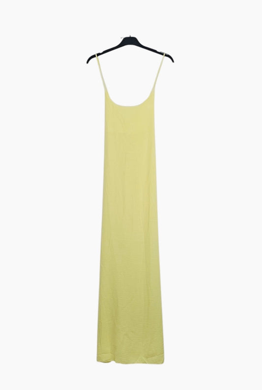 Robe longue fluide dos croisé - jaune pale (Copie)